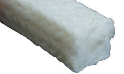What are the typical temperature and pressure limits for PTFE packing?